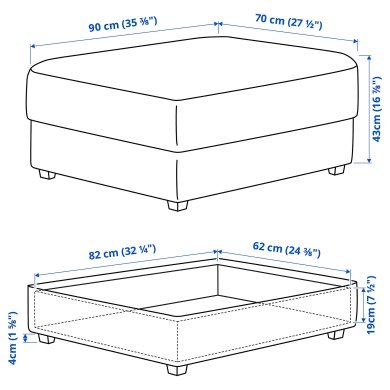 IKEA Каркас подставки для ног KIVIK (ИКЕА КИВИК) 10519370