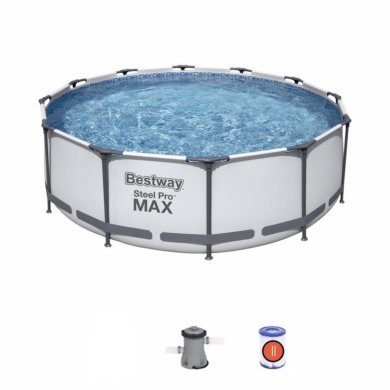 Каркасний басейн Bestway 56416 STEEL PRO MAX 366х76 см Білий BES56416