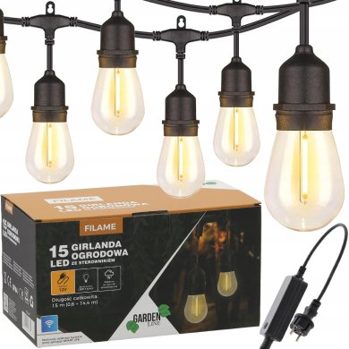 Декоративна гірлянда Garden Line 15 LED 15 м Теплий-білий SOL1267