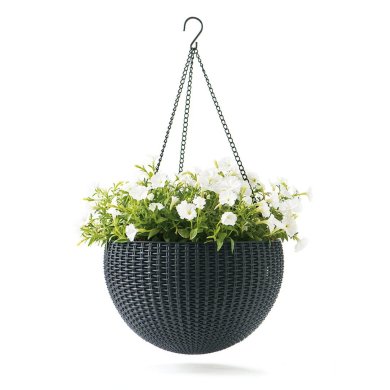 Підвісний горщик Keter Rattan Style Hanging | Антрацит 253845